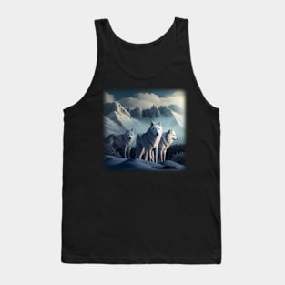 Wolves Wolf White Snow Mountains Tank Top